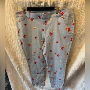 Striped Pixie Pants w/ Floral Print